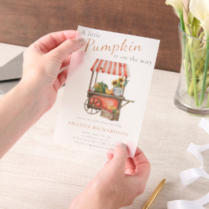 Invitations En Vélin Un petit Citrouille est en Baby shower