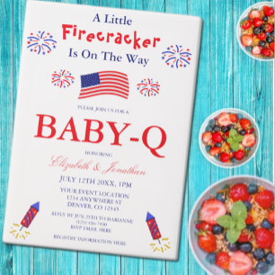 Invitations En Vélin Un Petit Pétard Arrive Bébé-Q