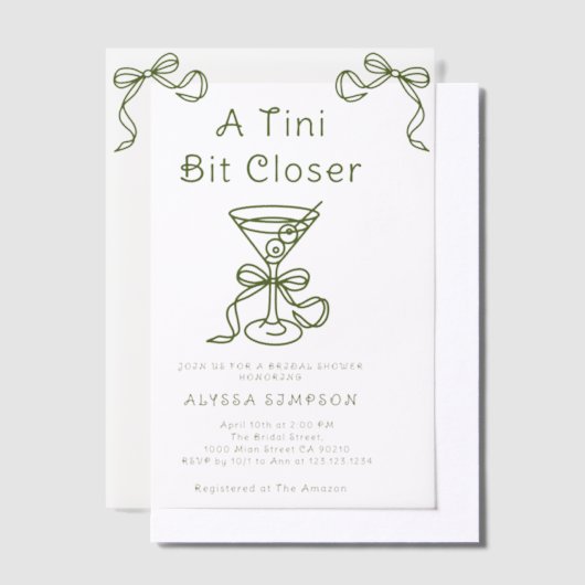 Invitations En Vélin Une Fête des mariées Tini Un Peu Plus Étroite (Compenser)