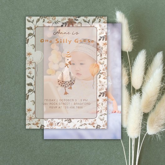 Invitations En Vélin Une Soie Neutre Oie 1er Anniversaire