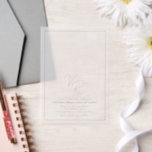 Invitations En Vélin Valentina Mariage moderne<br><div class="desc">Faire-part de mariage moderne avec un design simple mais élégant avec votre deux monogramme initial dans une police de script contemporain ainsi que vos détails de l'événement entouré d'une bordure.</div>