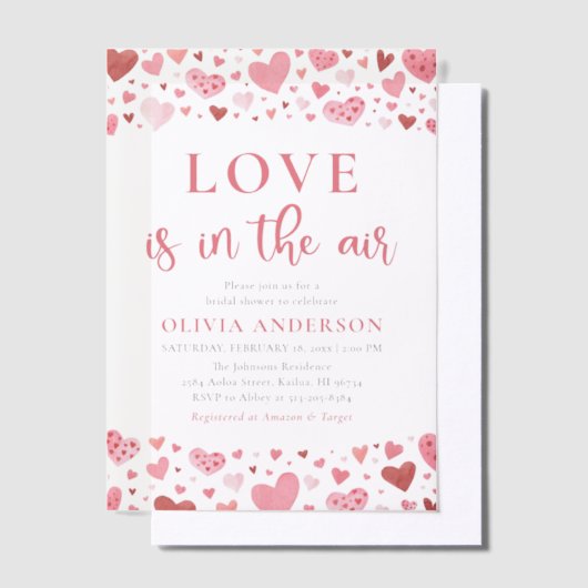 Invitations En Vélin Valentine Hearts Love est dans la Fête des mariées (Compenser)