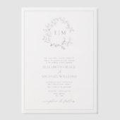 Invitations En Vélin Vellum Bourgogne Mariage de monogramme de poitrine (Recto)