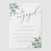 Invitations En Vélin Vellum Budget Boho Eucalyptus Signature Engagé (Recto)