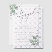 Invitations En Vélin Vellum Budget Boho Eucalyptus Signature Engagé (Décalage (Invitation))
