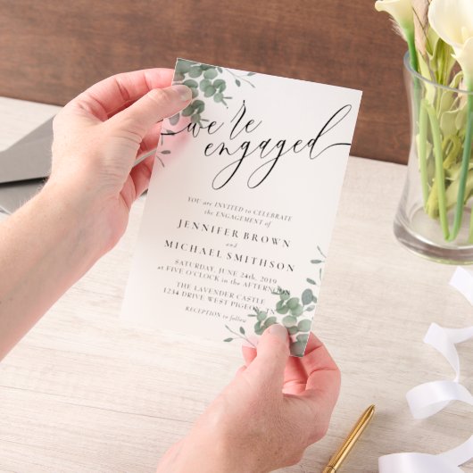 Invitations En Vélin Vellum Budget Boho Eucalyptus Signature Engagé (Ordinateur de poche)