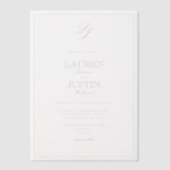 Invitations En Vélin Vellum Classic Sage Vert Monogramme Mariage (Recto)