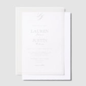 Invitations En Vélin Vellum Classic Sage Vert Monogramme Mariage (Compenser)