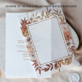 Invitations En Vélin Vellum de Mariage Frame Frame Florals Automne