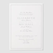 Invitations En Vélin Vellum Elegant Dusty Bleu Classic Mariage Script (Recto)