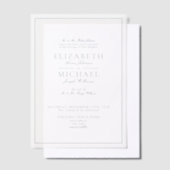 Invitations En Vélin Vellum Elegant Dusty Bleu Classic Mariage Script (Compenser)