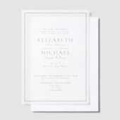 Invitations En Vélin Vellum Elegant Marine Bleu Classic Script Mariage (Compenser)