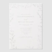 Invitations En Vélin Vellum Elegant Moderne Feuille Sage Mariage Vert (Recto)