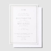 Invitations En Vélin Vellum Elegant Noir Classic Monogramme Mariage (Compenser)