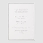 Invitations En Vélin Vellum Elegant Noir Classic Script Mariage (Recto)