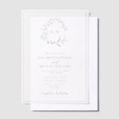 Invitations En Vélin Vellum Elegant noir poitrine Mariage Monogramme (Compenser)