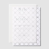 Invitations En Vélin Vellum Formel Dusty Blue Monogram Mariage Script (Décalage (Invitation))