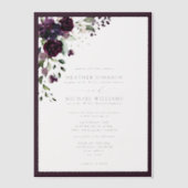 Invitations En Vélin Vellum Formel Plum Purple Floral Aquarelle Script (Recto)