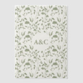Invitations En Vélin Vellum Mariage Floral Superposition Sage Vert (Recto)