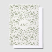 Invitations En Vélin Vellum Mariage Floral Superposition Sage Vert (Compenser)
