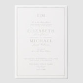 Invitations En Vélin Vellum Sage Green Classic Script Monogramme Mariag (Recto)