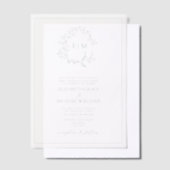 Invitations En Vélin Vellum Sage Vert poitrine Mariage Monogramme (Compenser)