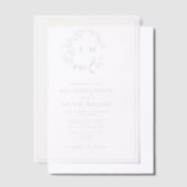 Invitations En Vélin Vellum Sage Vert poitrine Mariage Monogramme (Compenser)