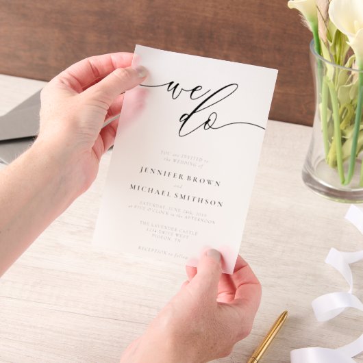 Invitations En Vélin Vellum Simple Signature Moderniste Nous faisons Ma (Ordinateur de poche)