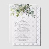 Invitations En Vélin Verdure, Feuilles d'eucalyptus, Boho, Confirmation (Décalage (Invitation))