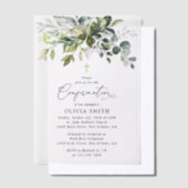 Invitations En Vélin Verdure, Feuilles d'eucalyptus, Boho, Confirmation (Compenser)