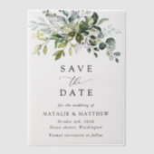 Invitations En Vélin Verdure, Feuilles d'Eucalyptus, Mariage botanique (Recto)