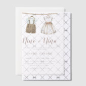 Invitations En Vélin Vêtements de bébé neutres en espagnol Révélation d (Décalage (Invitation))