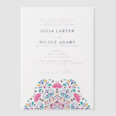 Invitations En Vélin Vibrant mexicaine Fiesta Rainbow Photo Mariage (Recto)