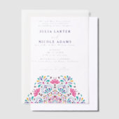 Invitations En Vélin Vibrant mexicaine Fiesta Rainbow Photo Mariage (Compenser)