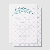 Invitations En Vélin Vigne Turquoise simple Mariage côtier (Décalage (Invitation))
