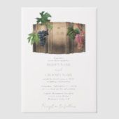 Invitations En Vélin Vin rustique Barrel Vignoble Mariage (Recto)