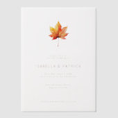 Invitations En Vélin Warm Autumn Maple Leaf (Recto)