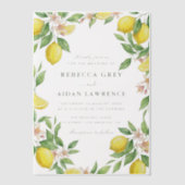 Invitations En Vélin Watercolor Wreath Mediterranean Citrus Wedding (Recto)