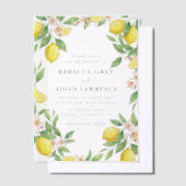 Invitations En Vélin Watercolor Wreath Mediterranean Citrus Wedding (Compenser)