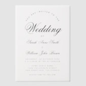 Invitations En Vélin Wedding Elegant Script Calligraphy Translucent  (Recto)