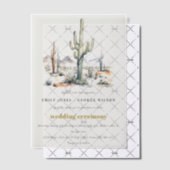 Invitations En Vélin Western Boho Cactus Mariage du paysage du désert (Décalage (Invitation))