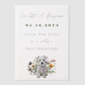 Invitations En Vélin Westie Chien Fleurs sauvages mariage Enregistrer l (Recto)
