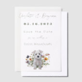Invitations En Vélin Westie Chien Fleurs sauvages mariage Enregistrer l (Compenser)