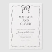 Invitations En Vélin Whimsical Black Bow Tie Wedding (Recto)