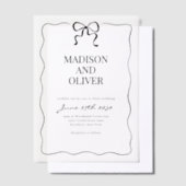 Invitations En Vélin Whimsical Black Bow Tie Wedding (Compenser)