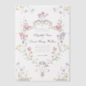Invitations En Vélin Whimsical Elegant Rococo Floral Crest Wedding (Recto)