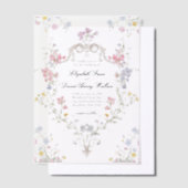 Invitations En Vélin Whimsical Elegant Rococo Floral Crest Wedding (Compenser)