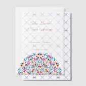 Invitations En Vélin Whimsical Luxury ivoire Floral Style Mariage front (Décalage (Invitation))