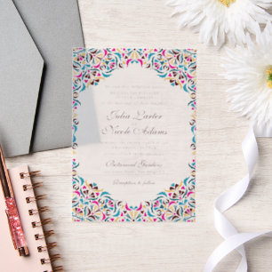 Invitations En Vélin Whimsical Luxury ivoire Floral Style Mariage front