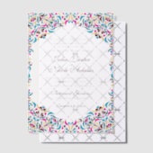 Invitations En Vélin Whimsical Luxury ivoire Floral Style Mariage front (Décalage (Invitation))